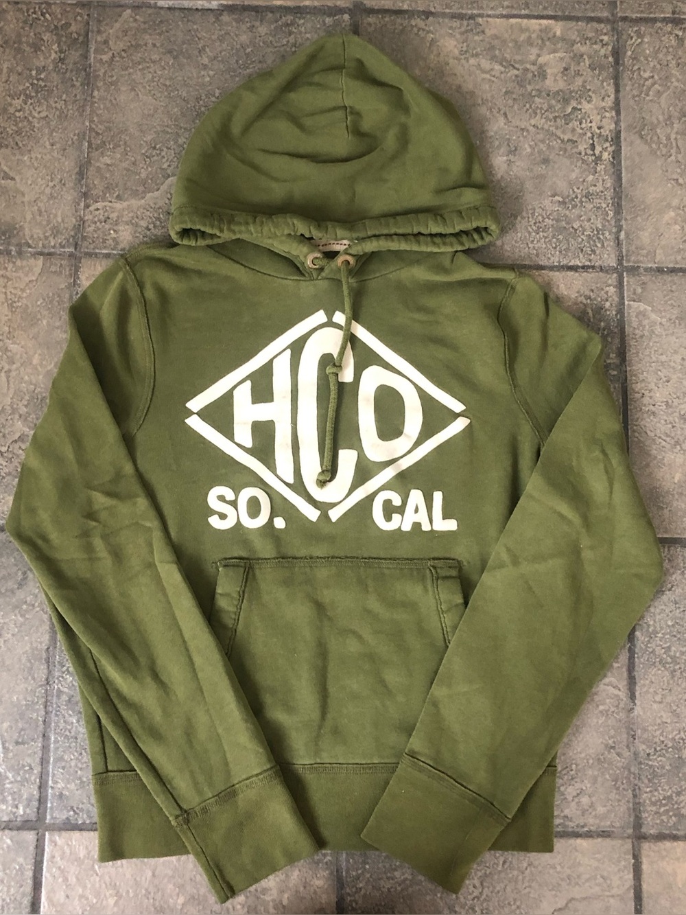 Vintage Y2K Hollister California Men’s Green Hoodie Size XL Patches
